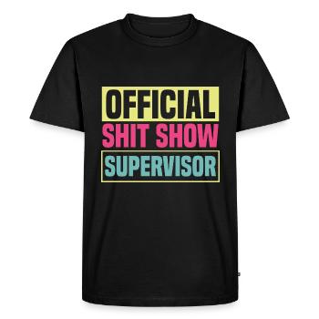 Manager Superviseur Vêtements Drôle - T-shirt Premium bio Homme - noir - Devant - Nico (187cm)