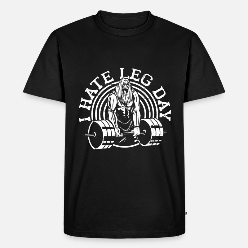 I Hate Leg Day 23 - Männer Premium Bio T-Shirt - Schwarz
