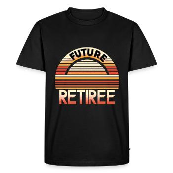 Future Retiree 7 - Men's Premium Organic T-Shirt - black - Front - Nico (187cm)