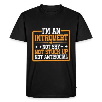 Je suis introverti, pas timide, pas antisocial 3 - T-shirt Premium bio Homme - noir - Devant - Nico (187cm)