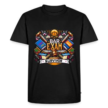Survivant de l’examen du barreau 17 - T-shirt Premium bio Homme - noir - Devant - Nico (187cm)
