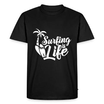 Surfing Is Life Surfer Surfing Surfboard Surf - Men's Premium Organic T-Shirt - black - Front - Nico (187cm)