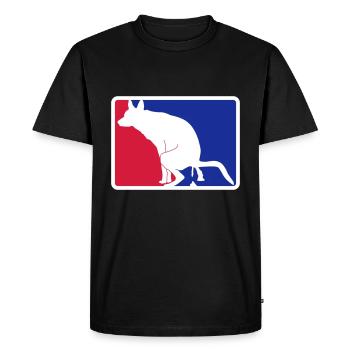Celui avec le chien va logo | Les couleurs peuvent être changées - T-shirt Premium bio Homme - noir - Devant - Nico (187cm)
