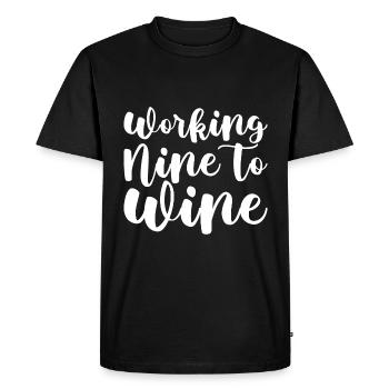 Travailler neuf au vin - T-shirt Premium bio Homme - noir - Devant - Nico (187cm)