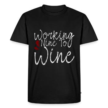 Travailler neuf au vin 3 - T-shirt Premium bio Homme - noir - Devant - Nico (187cm)