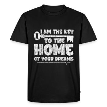 Je suis la clé de la maison de vos rêves 3 - T-shirt Premium bio Homme - noir - Devant - Nico (187cm)