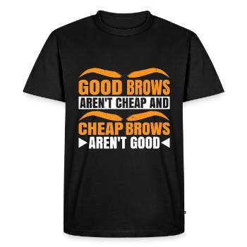 Les sourcils bon marché ne sont pas bons 3 - T-shirt Premium bio Homme - noir - Devant - Nico (187cm)