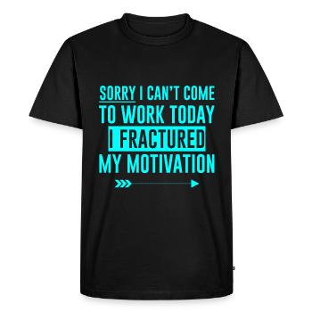 Je ne peux pas venir travailler, j’ai brisé ma motivation 4 - T-shirt Premium bio Homme - noir - Devant - Nico (187cm)