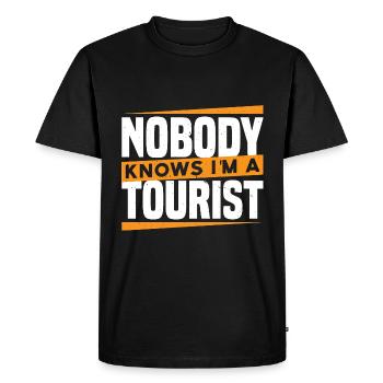 Nobody Knows I'm A Tourist 20 - Men's Premium Organic T-Shirt - black - Front - Nico (187cm)