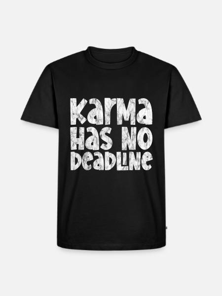 Karma Has No Deadline 3 - Männer Premium Bio T-Shirt - Schwarz