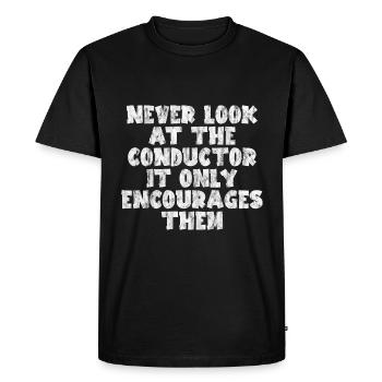 Ne jamais regarder le chef d’orchestre Il les encourage 3 - T-shirt Premium bio Homme - noir - Devant - Nico (187cm)