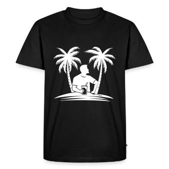 Silhouette de vacances de fête sur l’île - T-shirt Premium bio Homme - noir - Devant - Nico (187cm)