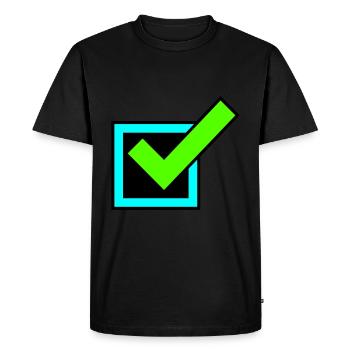 Tick Icône de coche - T-shirt Premium bio Homme - noir - Devant - Nico (187cm)