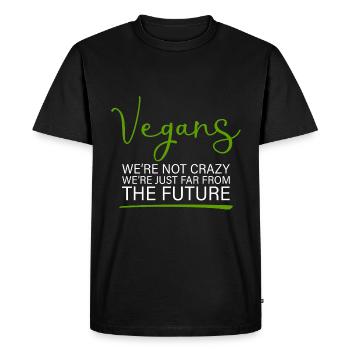 Végétaliens, nous sommes loin du futur - T-shirt Premium bio Homme - noir - Devant - Nico (187cm)