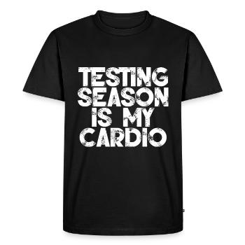 Testing Season Is My Cardio 3 - Men's Premium Organic T-Shirt - black - Front - Nico (187cm)