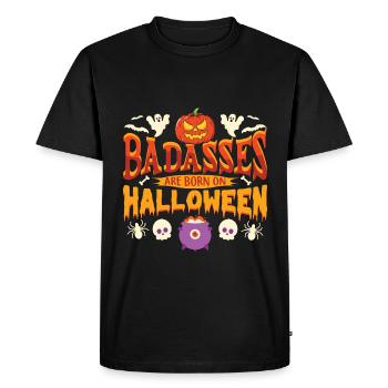 Halloween Squelette Citrouille Fantôme - T-shirt Premium bio Homme - noir - Devant - Nico (187cm)