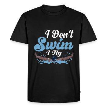 Je ne nage pas je vole 3 - T-shirt Premium bio Homme - noir - Devant - Nico (187cm)