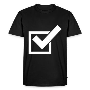 Tick Icône de coche - T-shirt Premium bio Homme - noir - Devant - Nico (187cm)