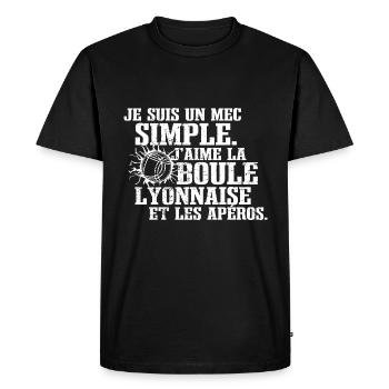 Boule Lyonnaise Bouliste - T-shirt Premium bio Homme - noir - Devant - Nico (187cm)