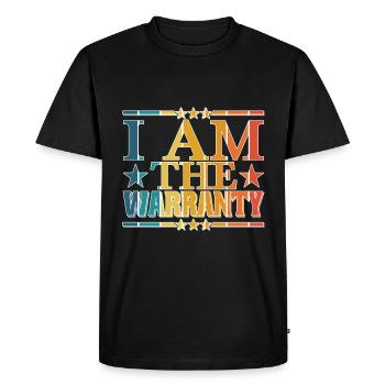 I Am The Warranty 16 - Men's Premium Organic T-Shirt - black - Front - Nico (187cm)