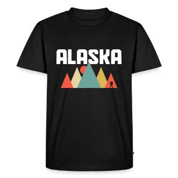 Alaska Hiking Outdoor Souvenir Vintage - Men's Premium Organic T-Shirt - black - Front - Nico (187cm)