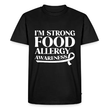 Je suis fort, Sensibilisation aux allergies alimentaires 2 - T-shirt Premium bio Homme - noir - Devant - Nico (187cm)