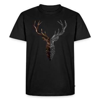 Stag polygon art - Men's Premium Organic T-Shirt - black - Front - Nico (187cm)