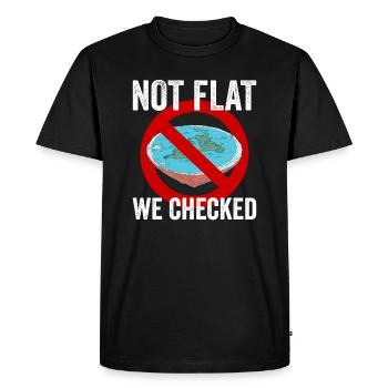 Not Flat We Checked - Men's Premium Organic T-Shirt - black - Front - Nico (187cm)