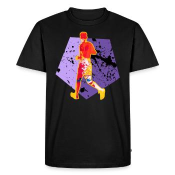 Running Running Free Time Gift Runner - Men's Premium Organic T-Shirt - black - Front - Nico (187cm)
