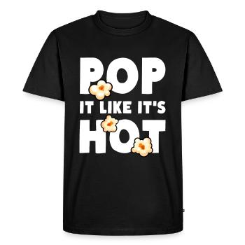 Popcorn Pop It Like It's Hot - Men's Premium Organic T-Shirt - black - Front - Nico (187cm)