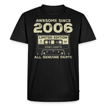 2006 Anniversaire Né En 2006 Vintage Rétro - T-shirt Premium bio Homme - noir - Devant - Nico (187cm)