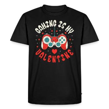 Gaming is My Valentine Funny Gamer Valentine’s Day - Men's Premium Organic T-Shirt - black - Front - Nico (187cm)