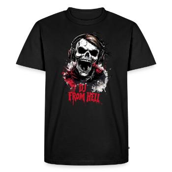 DJ Skull Casque de l’enfer Music Rave Wear Club - T-shirt Premium bio Homme - noir - Devant - Nico (187cm)