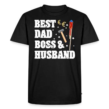 Best dad, and husband - Men's Premium Organic T-Shirt - black - Front - Nico (187cm)
