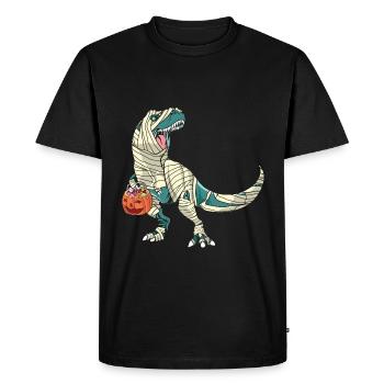 Citrouille dinosaure d’Halloween - T-shirt Premium bio Homme - noir - Devant - Nico (187cm)