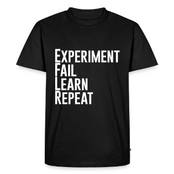 Experiment Fail Learn Repeat - Men's Premium Organic T-Shirt - black - Front - Nico (187cm)