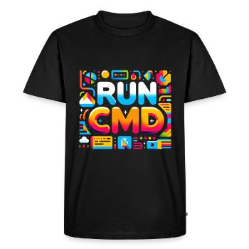 Run Cmd 40 - Men's Premium Organic T-Shirt - black - Front - Nico (187cm)