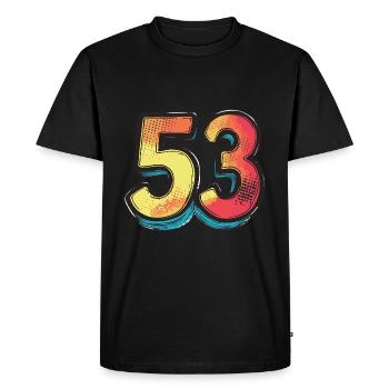 53 Number Colorful - Men's Premium Organic T-Shirt - black - Front - Nico (187cm)