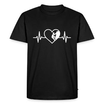 Climbing Sport Climber Heart - Men's Premium Organic T-Shirt - black - Front - Nico (187cm)