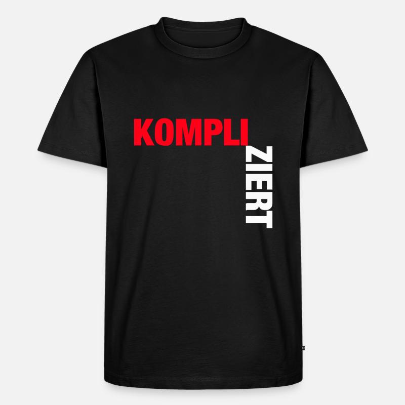 Kompliziert - Männer Premium Bio T-Shirt - Schwarz