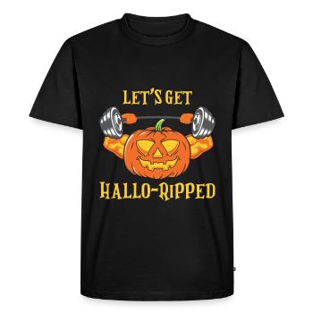 Halloween Bodybuilder Citrouille - T-shirt Premium bio Homme - noir - Devant - Nico (187cm)