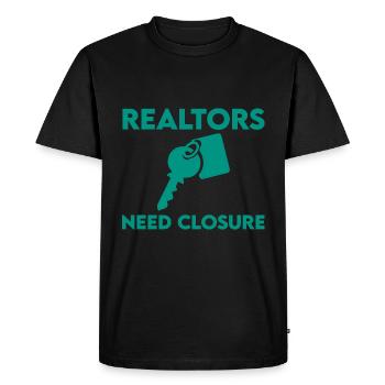 Realtors Need Closure 2 - Men's Premium Organic T-Shirt - black - Front - Nico (187cm)