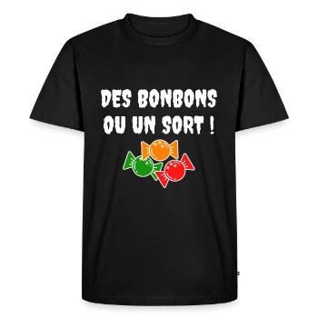 Des bonbons ou un sort - T-shirt Premium bio Homme - noir - Devant - Nico (187cm)