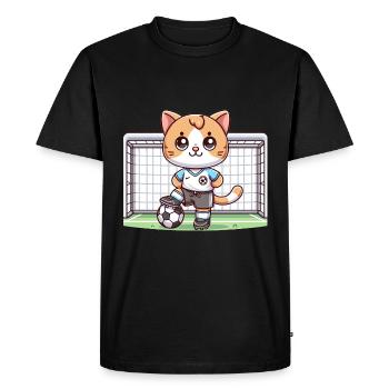 Chat Joueur De Football Mignon - T-shirt Premium bio Homme - noir - Devant - Nico (187cm)