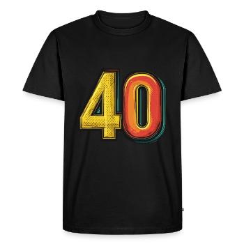 40 Nombre Coloré - T-shirt Premium bio Homme - noir - Devant - Nico (187cm)