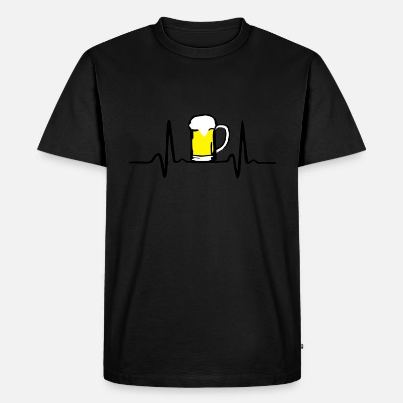 Bier und Herschlag - Männer Premium Bio T-Shirt - Schwarz