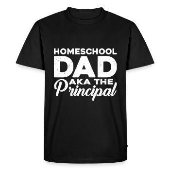 Papa de l’école à la maison aka le directeur 2 - T-shirt Premium bio Homme - noir - Devant - Nico (187cm)