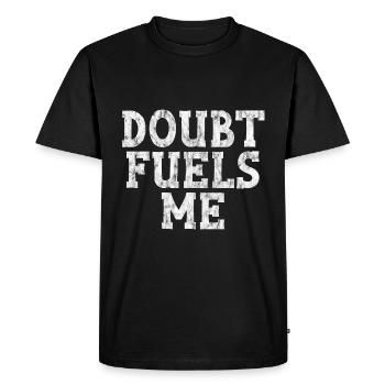 Le doute m’alimente 3 - T-shirt Premium bio Homme - noir - Devant - Nico (187cm)