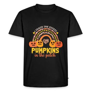 Halloween Pumpkin Witch - Men's Premium Organic T-Shirt - black - Front - Nico (187cm)