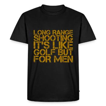 Le tir à longue distance, c’est comme le golf mais pour les hommes - T-shirt Premium bio Homme - noir - Devant - Nico (187cm)